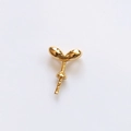 Detailed view of gold-plated sprout-shaped jewelry findings with polished leaf design - Sprout Style (7#)