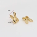 Detail view of 9x11mm gold-plated rabbit jewelry accessories showing front and back - Rabbit Style / Gold