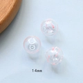 Detail of 14mm hollow glass bead with pink pattern for DIY jewelry making accessories - 14mm (1 Piece) / Pink Girl Heart