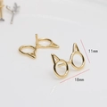 Detailed view of 18k gold plated cat ear glasses earrings with 11x18mm dimensions - Cat Glasses Style / Gold