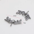 Detail of gunmetal antler bow jewelry connector with 22mm x 9mm size measurement - Bow Antler Style / Gunmetal