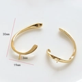 Dettaglio clip orecchini a onde placcata oro 18k con dimensioni indicate 30x19mm - 1# 18k Clip ad Arco