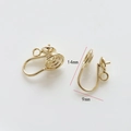 Dettaglio delle basi per orecchini a clip placcate oro 18k con misure 14x9mm fornite - 5# Clip con Perno 14k