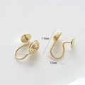 Dettaglio convertitori orecchini a clip placcati oro 18k 14mm x 10mm per gioielli fai-da-te - 3# Clip a Disco 18k