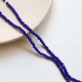 Close-up of 3mm dark blue faceted crystal wheel beads for DIY jewelry making - Royal Blue (7#)