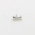 Detailed view of a silver bow-shaped metal pendant with a smooth mirror finish - Platinum Bow Tie
