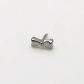 Macro detail of a silver bow-shaped DIY jewelry accessory with polished metal finish - Gun Black Bow Tie