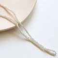 Macro view of 3mm cream faceted crystal glass beads for DIY jewelry making and crafts - Light Grey