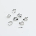 Macro shot of 3x6mm S925 sterling silver pinch bails for DIY jewelry making - Small (3*6mm) / White Gold
