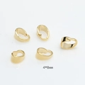 Macro shot of 4x8mm gold-plated melon seed clasps with cubic zirconia for DIY jewelry - Large (4*8mm) / Gold