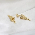 Exquisite gold-plated umbrella pendant with white zircon inlay for DIY jewelry design - Zircon Umbrella Pendant
