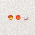Macro shot of bright orange crystal flatback rhinestones with silver backing for DIY jewelry - 1# Orange Red