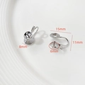 Convertitore per orecchini a clip argento con base rotonda 8mm per gioielli fai-da-te - 6# Clip con Perno Oro Bianco
