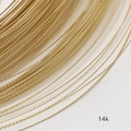 Vista macro de alambre de cobre trenzado bañado en oro de 14k con acabado facetado - 1.0mm 14k / Dorado (1.0mm 14k)