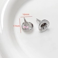 Silver witch hat stud earrings with pink bow and 16mm dimension for DIY accessories - Bow Platinum Magic Hat / White Gold