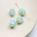 Détail de perles en verre faites main avec points bleus et rayures pour bijoux DIY - 1 Pièce / Points Blancs Bleus (5#)