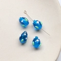 Detailed view of handmade blue glass beads with white dots for DIY jewelry making - 1 Piece / Aqua Blue (2#)