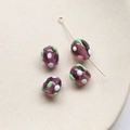 Détails de perles en verre violettes avec points blancs pour la création de bijoux DIY - 1 Pièce / Violet Foncé (10#)