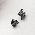 Macro view of gunmetal frog-shaped Baroque pearl pendant base for DIY jewelry making - Gun Black Clown Hat