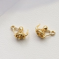 Detailed view of small gold teapot pendant charms with hollow filigree for DIY jewelry - Small Teapot Gold
