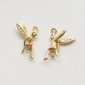 Pendentifs fée dorés avec ailes en strass pour bijoux DIY sur cuir blanc - Petit Ange Or