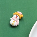 Cute resin snowman charm with yellow hat and pink scarf for DIY hair clips and crafts - Snowman
