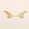Detailed view of gold-plated fairy wings with intricate texture for jewelry making - Flower Fairy Wings (1#) / Gold