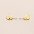 Detailed view of gold-plated fairy wing earrings with a smooth metallic luster - Auspicious Cloud Wings (4#) / Gold