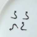 Detail of four black s-shaped cat tail devil heart charms for jewelry making - Gun Black Tail (3#)