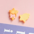 Detail of star-shaped resin scepter charm with a pink bow for DIY jewelry making - Star Cookie (4#)