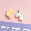 Macro view of unicorn resin charms showing detailed front and flat back for DIY crafts - Smiling Unicorn (2#)