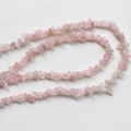 Detailed macro shot of irregular pale pink crystal quartz beads for DIY jewelry making - Pink Gravel (D1911) / 350 Pieces/Pack