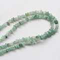 Detailed view of irregular green aventurine gemstone chips for DIY jewelry making - Green Gravel (D1911) / 350 Pieces/Pack