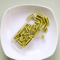 Macro shot of yellow and black striped cylindrical beads for DIY jewelry making - 1 Box (Approx. 10g) / 3# Black and Yellow Striped