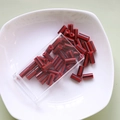 Close-up of red and black striped cylindrical beads for DIY handmade jewelry crafting - 1 Box (Approx. 10g) / 5# Red and Black Striped