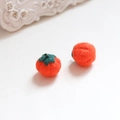 Detailed texture of handmade orange wool felt pumpkin accessories for DIY hair clips - Pumpkin / 1 Piece