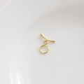 Close-up of 14K gold-plated OT toggle clasp connector for DIY jewelry making - Glossy / 18K