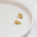 Détail de clips d'oreilles plaqués or 14k avec base plate pour la création de bijoux DIY - 1# Clip d'Oreille à Plateau Plat Or 14k