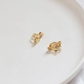 Detail of gold-plated clip-on earring converters with spring closure for DIY jewelry making - 2# 18k Gold Triangle Ear Clip
