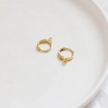 Détail de supports de boucles d'oreilles dormeuses dorés avec anneau pour création DIY - 5# Créole à un Trou Or 18k