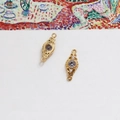 Makrodetail aus 18k vergoldetem Blatt-Mond-Verbinder mit Lavendel-Zirkonia für DIY-Schmuck - 8# Weiß (D0858)