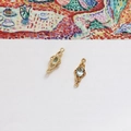 Detail von hohlen rautenförmigen 18k vergoldeten Anhängern mit blauem Zirkon für DIY - 6# Hellblau (D0858)