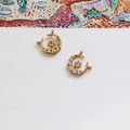Detail von 18k vergoldeten Mond- und Sternanhängern mit Zirkonia für DIY-Schmuck - 15# (D0858)