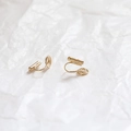 Golden 14k hammered texture mosquito coil clip-on earrings for non-pierced ears - 18k With Rubber Tube Stopper