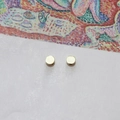 Detalle de dos cuentas redondas doradas pulidas con agujeros laterales para joyería DIY - Redondo-Pequeño (3#) / Color Oro de 14K