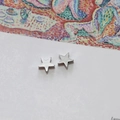 Vue détaillée des breloques et clous en forme d'étoile en or blanc 14 carats poli - Cœur-Grand (14#) / Or blanc