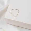 Minimalist 18K gold-plated heart-shaped hoop earring for DIY jewelry making - Heart Shape (14K)