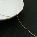 Polished 14k gold plated thin flat O-chain accessory for DIY jewelry making - 4# Flat O-Chain 1.1mm 1 Meter