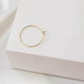 Minimalist 14k gold plated round twisted hoop earring with spiral texture design - Twisted Round (14K)