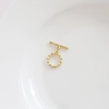 Hammered 14k gold-plated OT toggle clasp set for DIY jewelry necklace and bracelet making - Vine Weave Style / 18K